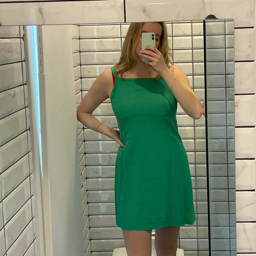 With Jean Linen Mini Dress